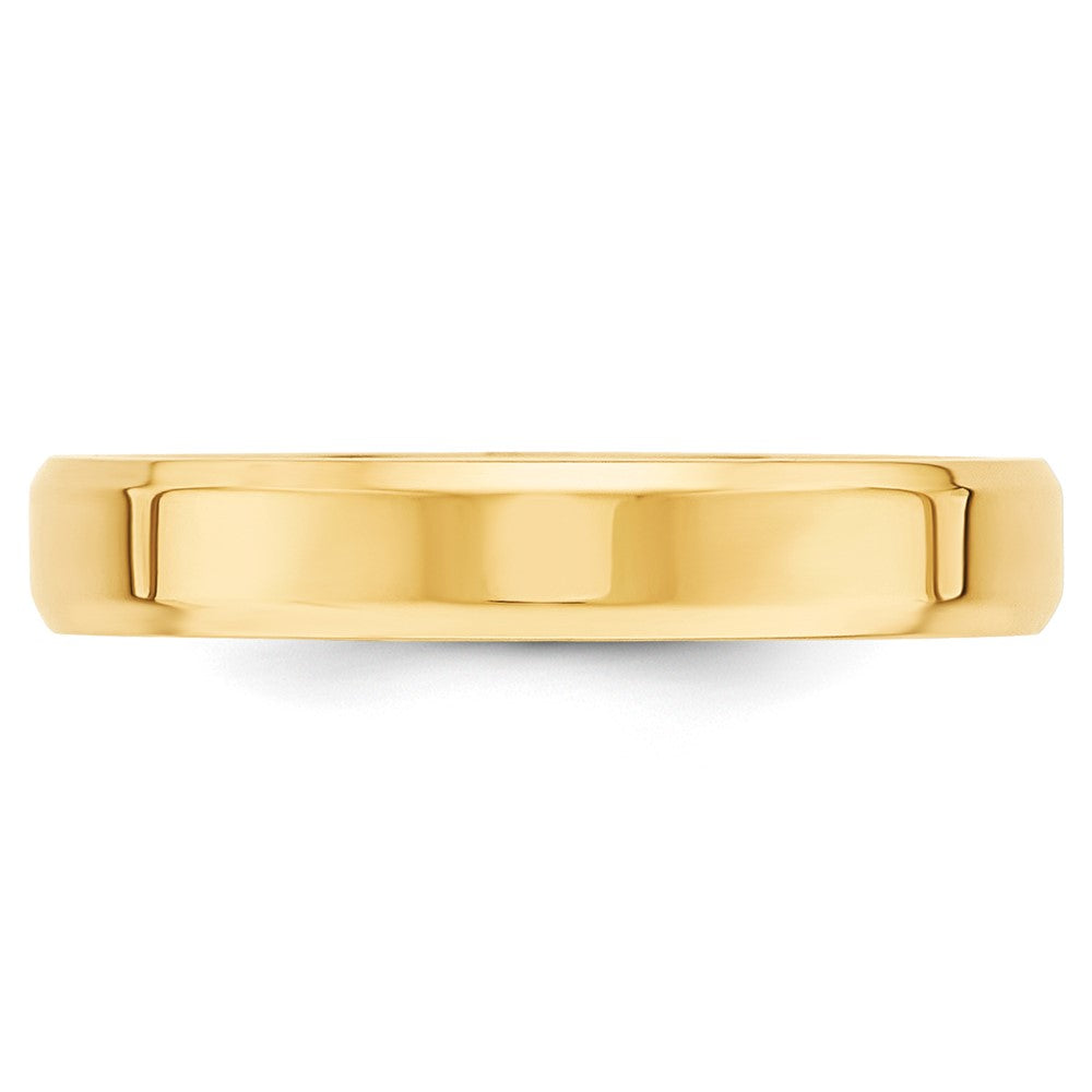 Alternate view of the 4mm 10K Yellow Gold Beveled Edge Comfort Fit Band, Size 4 by The Black Bow Jewelry Co.