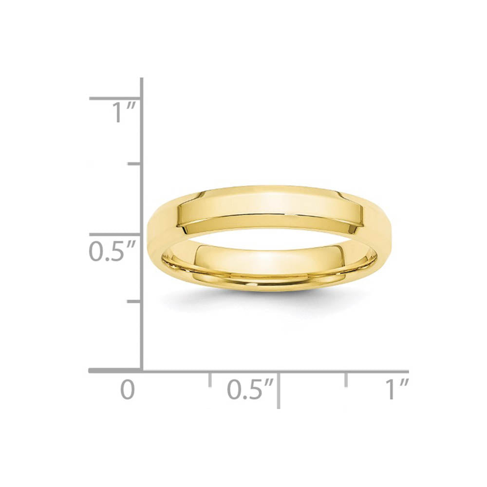 Alternate view of the 4mm 10K Yellow Gold Beveled Edge Comfort Fit Band, Size 4 by The Black Bow Jewelry Co.