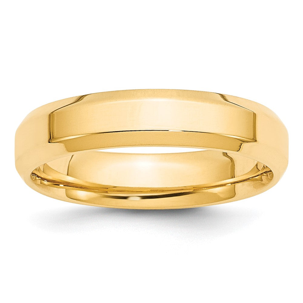 5mm 10K Yellow Gold Beveled Edge Comfort Fit Band, Size 14, Item R12396-10KY-14 by The Black Bow Jewelry Co.