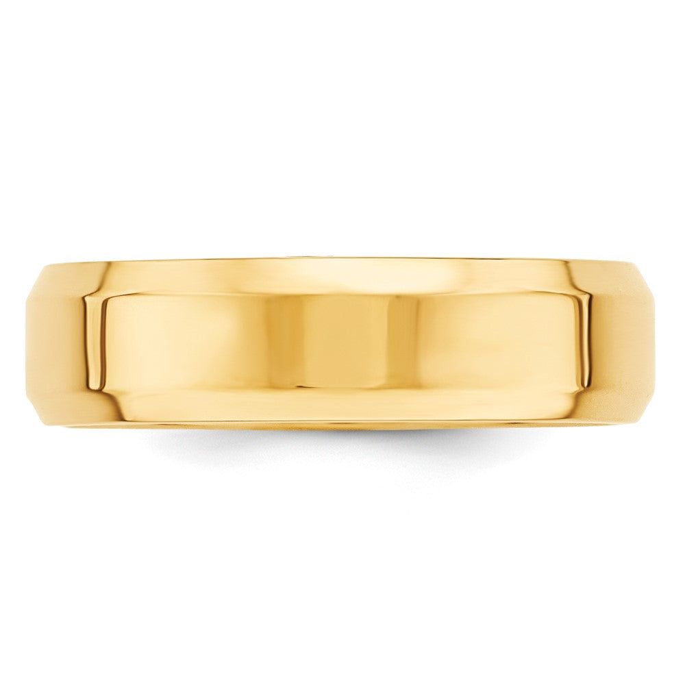 Alternate view of the 6mm 10K Yellow Gold Beveled Edge Comfort Fit Band, Size 4 by The Black Bow Jewelry Co.