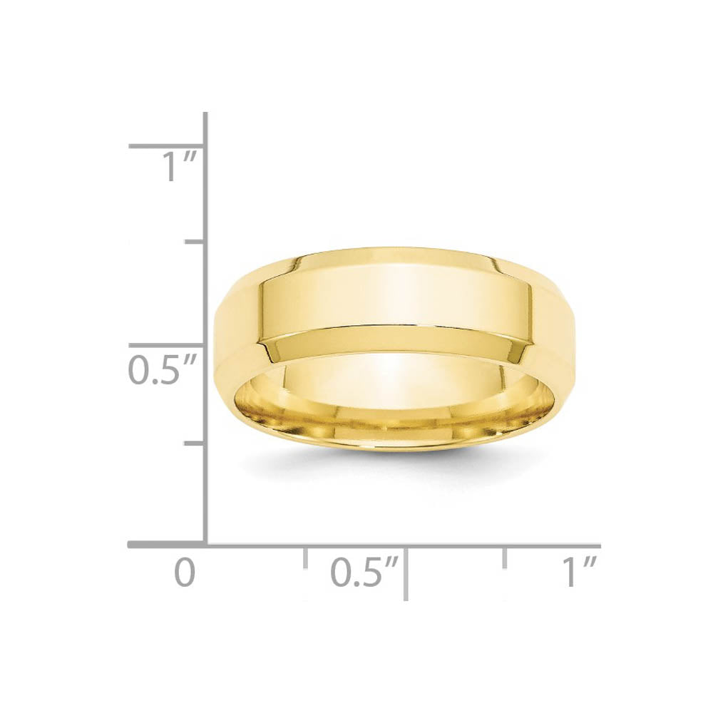 Alternate view of the 7mm 10K Yellow Gold Beveled Edge Comfort Fit Band, Size 5 by The Black Bow Jewelry Co.