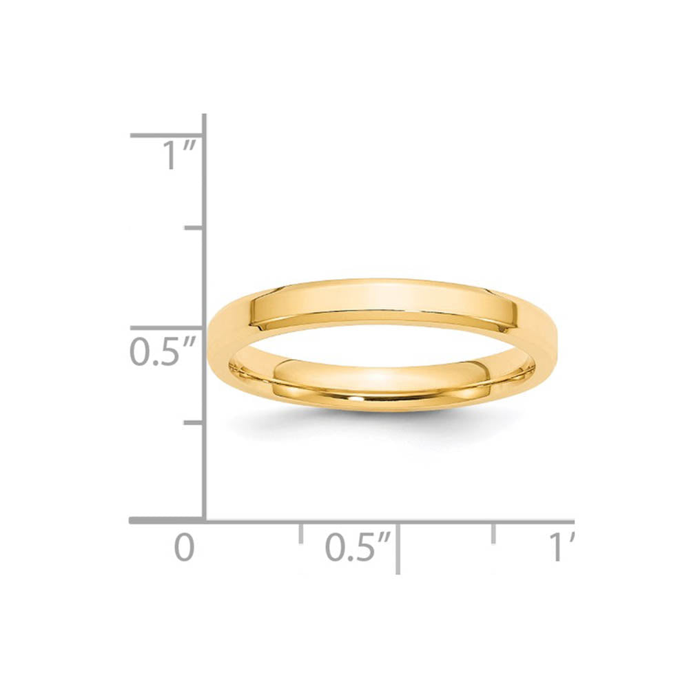 Alternate view of the 3mm 14K Yellow Gold Beveled Edge Comfort Fit Band, Size 4 by The Black Bow Jewelry Co.