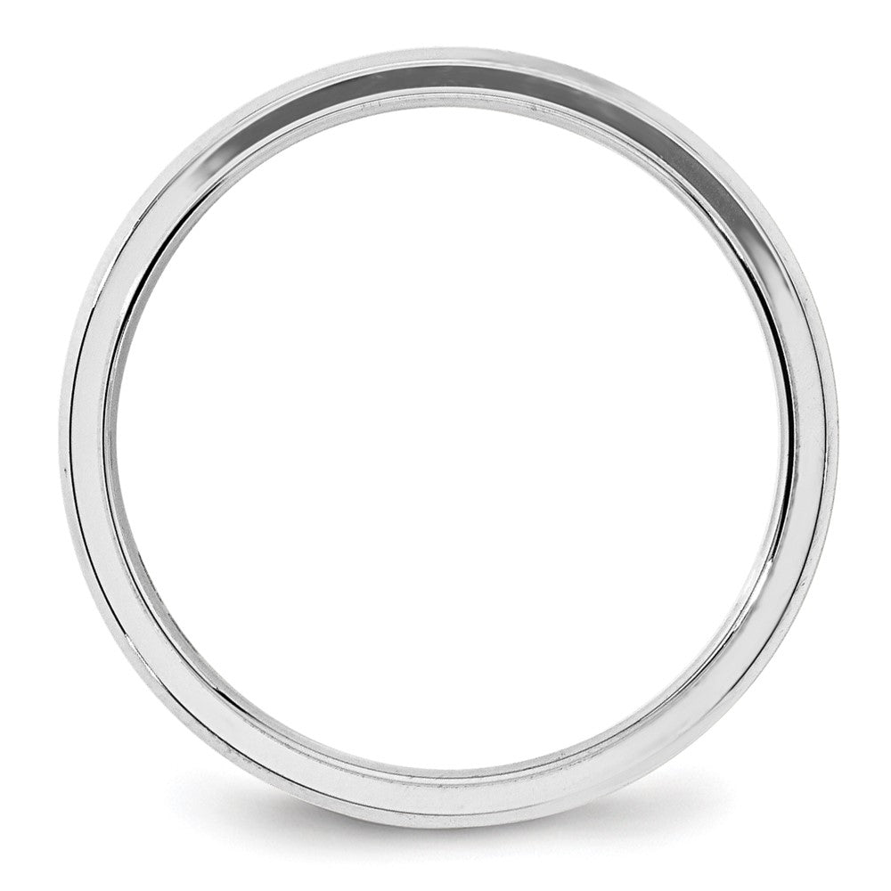 Alternate view of the 4mm 14K White Gold Beveled Edge Comfort Fit Band, Size 4 by The Black Bow Jewelry Co.