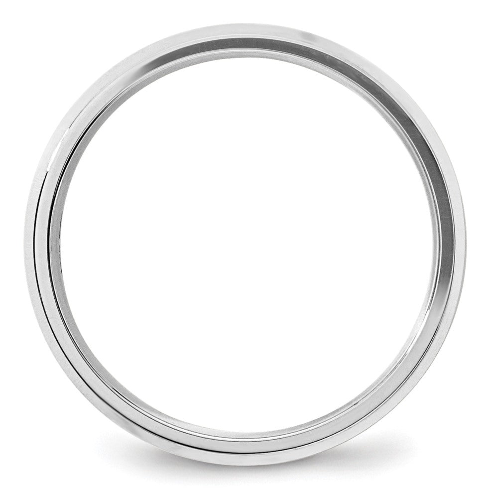 Alternate view of the 5mm 14K White Gold Beveled Edge Comfort Fit Band, Size 4 by The Black Bow Jewelry Co.