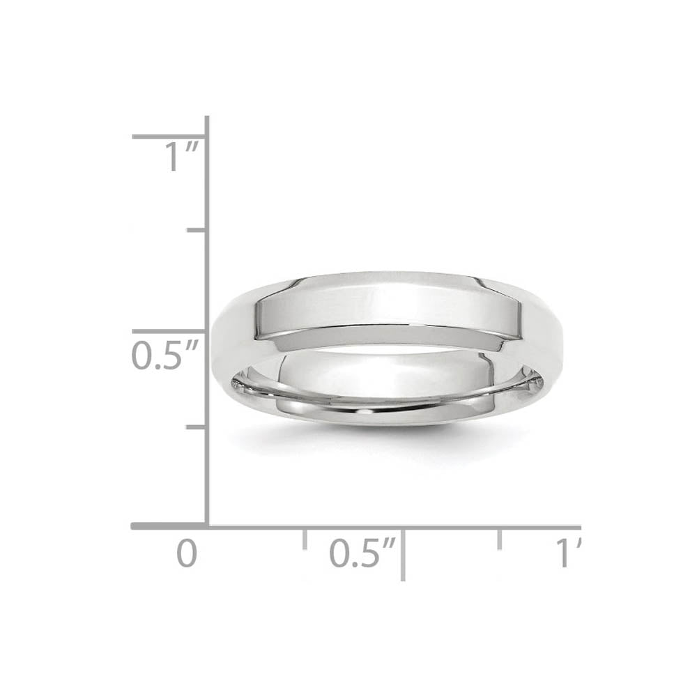 Alternate view of the 5mm 14K White Gold Beveled Edge Comfort Fit Band, Size 4 by The Black Bow Jewelry Co.