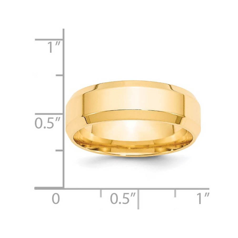 Alternate view of the 7mm 14K Yellow Gold Beveled Edge Comfort Fit Band, Size 5 by The Black Bow Jewelry Co.