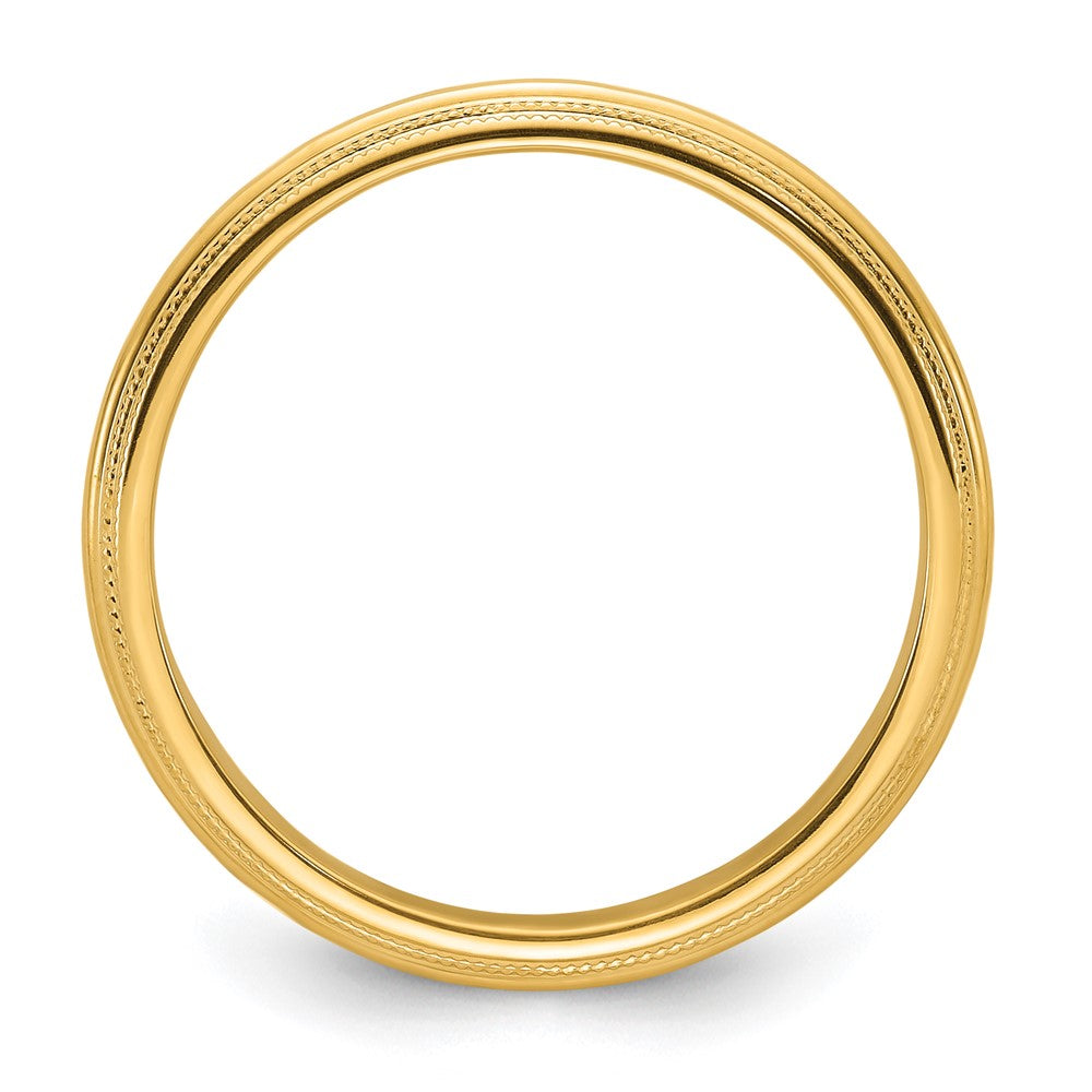 Alternate view of the 5mm 14K Yellow Gold Double Milgrain Edge Comfort Fit Band, Size 4 by The Black Bow Jewelry Co.