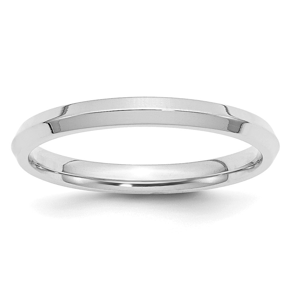 2.5mm 10K White Gold Knife Edge Comfort Fit Band, Size 4, Item R12414-10KW-04 by The Black Bow Jewelry Co.