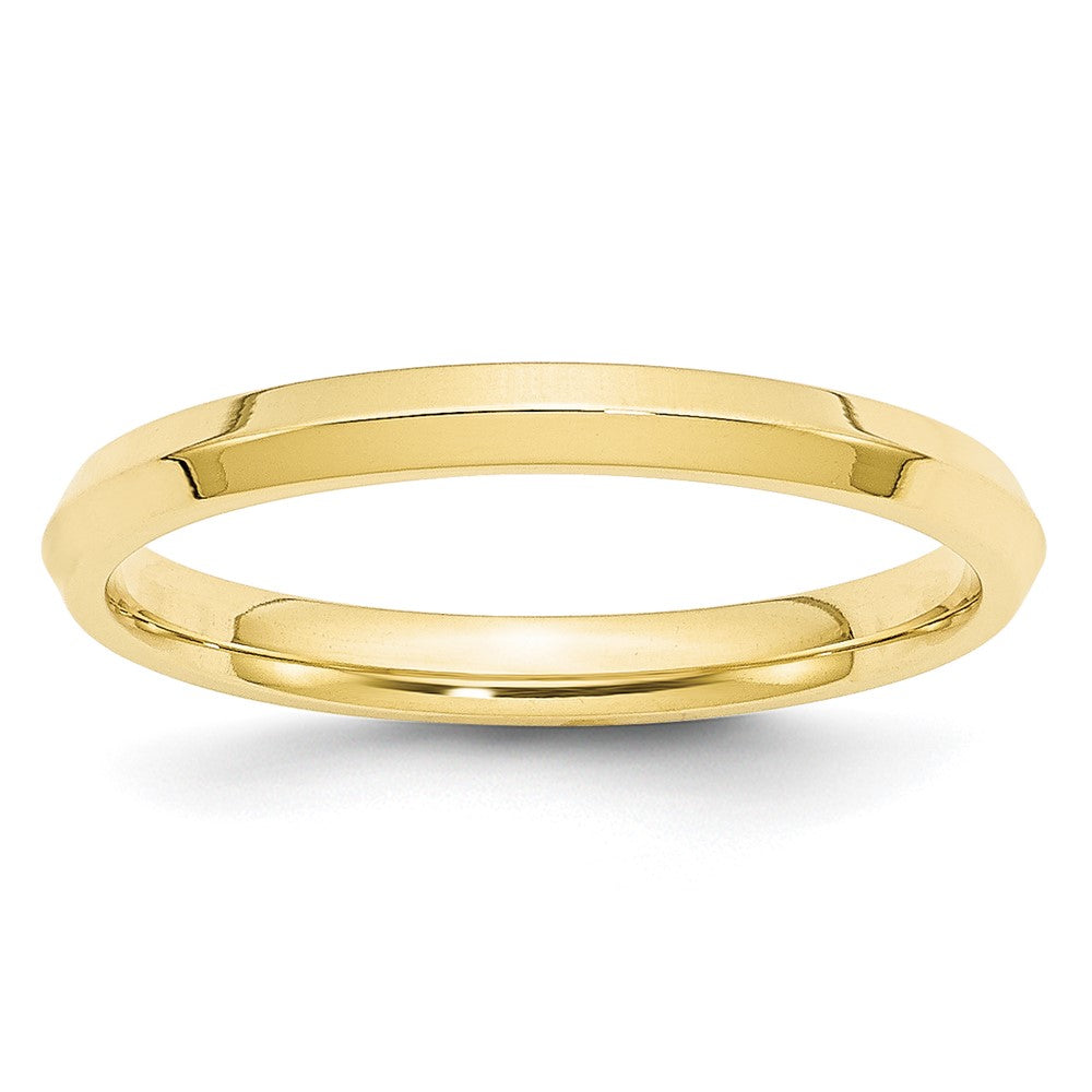 Alternate view of the 2.5mm 10K White or Yellow Gold Knife Edge Comfort Fit Band by The Black Bow Jewelry Co.