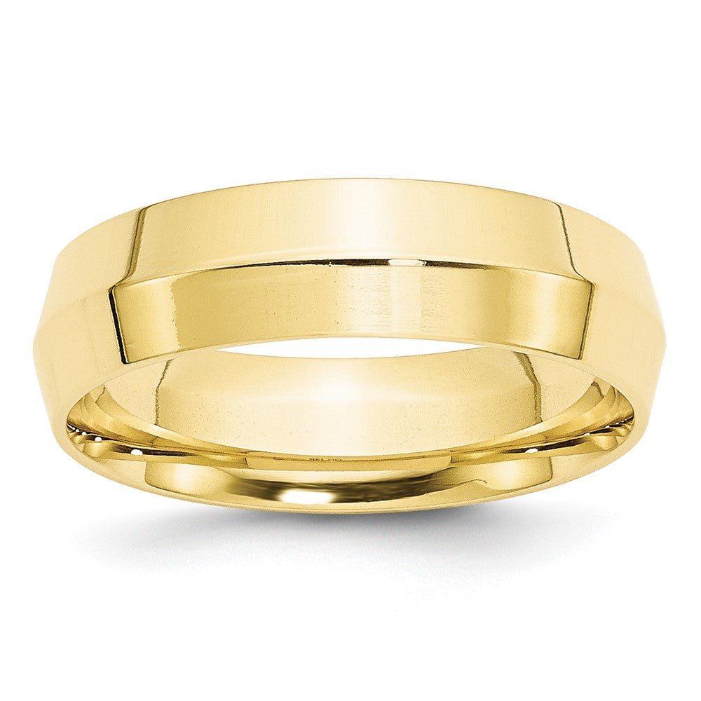 6mm 10K Yellow Gold Knife Edge Comfort Fit Band, Size 8.5, Item R12416-10KY-085 by The Black Bow Jewelry Co.