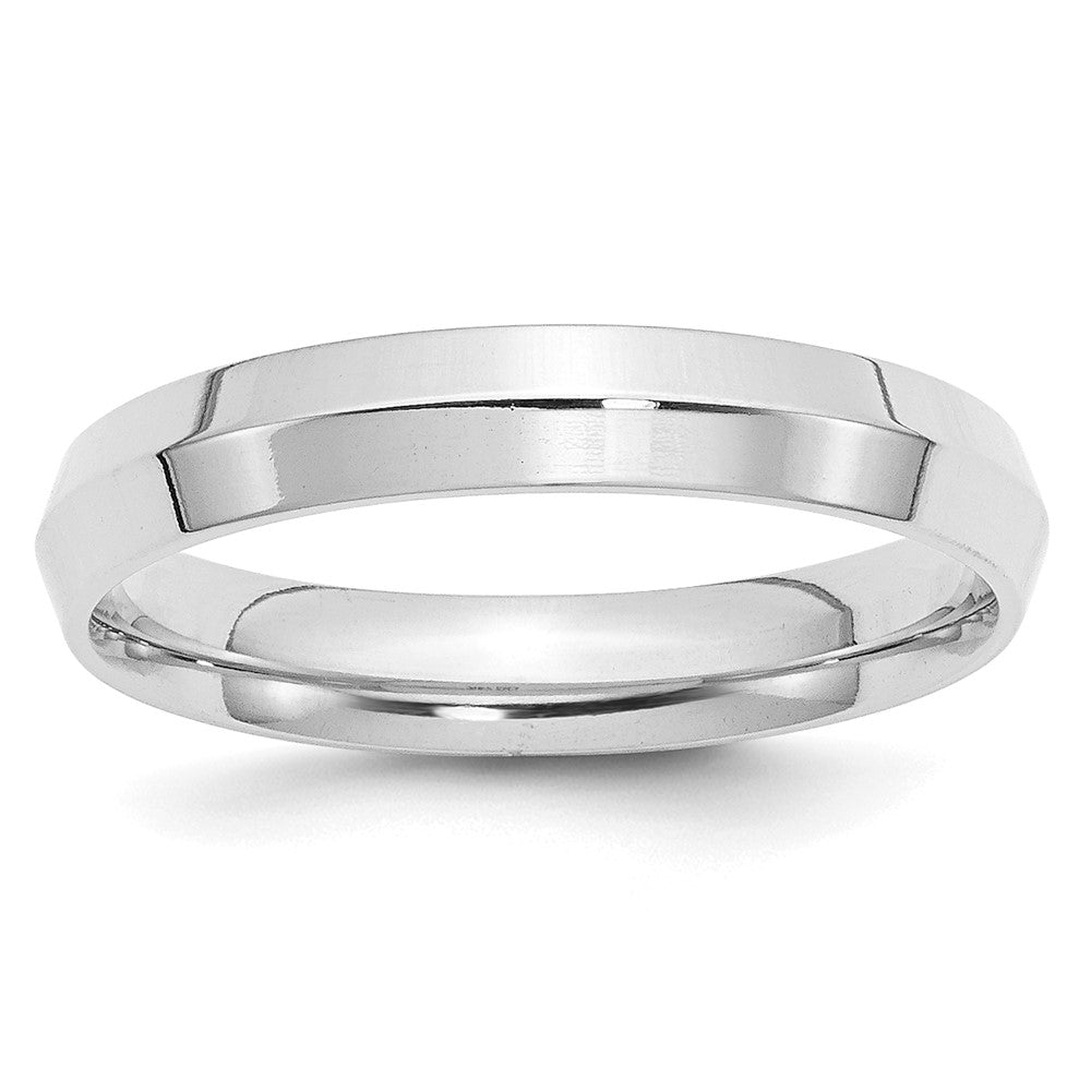 4mm 14K White Gold Knife Edge Comfort Fit Band, Size 4, Item R12418-14KW-04 by The Black Bow Jewelry Co.
