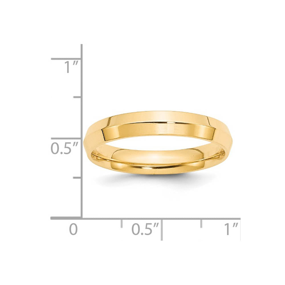 Alternate view of the 4mm 14K Yellow Gold Knife Edge Comfort Fit Band, Size 4 by The Black Bow Jewelry Co.