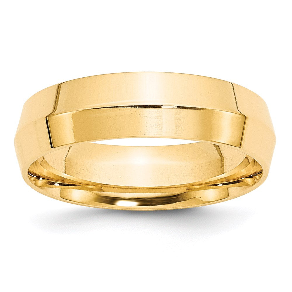 6mm 14K Yellow Gold Knife Edge Comfort Fit Band, Size 8, Item R12419-14KY-08 by The Black Bow Jewelry Co.