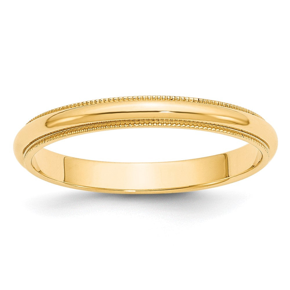 3mm 10K Yellow Gold Half Round Milgrain Standard Fit Band, Size 11, Item R12420-10KY-11 by The Black Bow Jewelry Co.