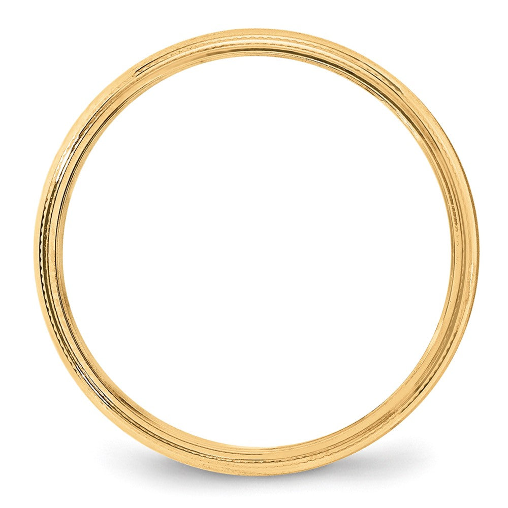 Alternate view of the 4mm 10K Yellow Gold Half Round Milgrain Standard Fit Band, Size 4 by The Black Bow Jewelry Co.