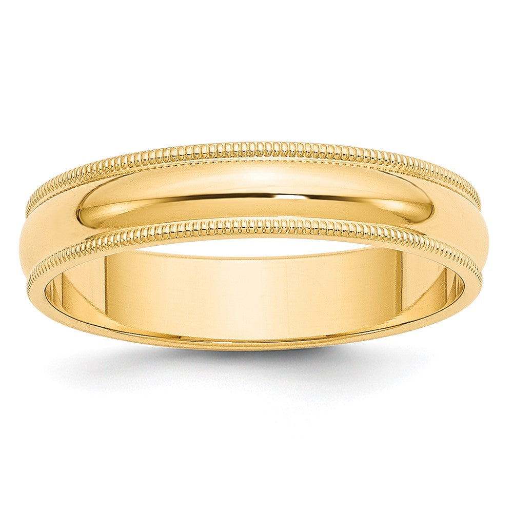 5mm 10K Yellow Gold Half Round Milgrain Standard Fit Band, Size 4.5, Item R12422-10KY-045 by The Black Bow Jewelry Co.