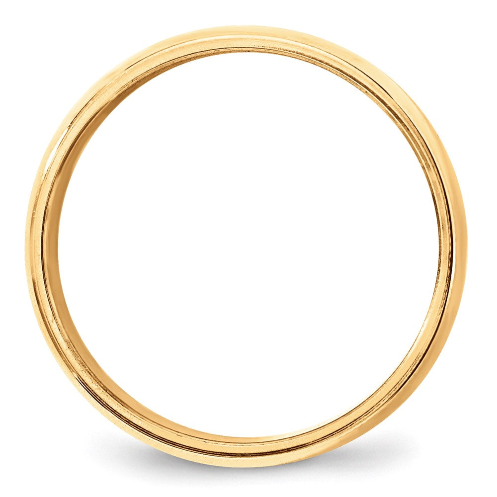 Alternate view of the 8mm 10K Yellow Gold Half Round Milgrain Standard Fit Band, Size 5 by The Black Bow Jewelry Co.