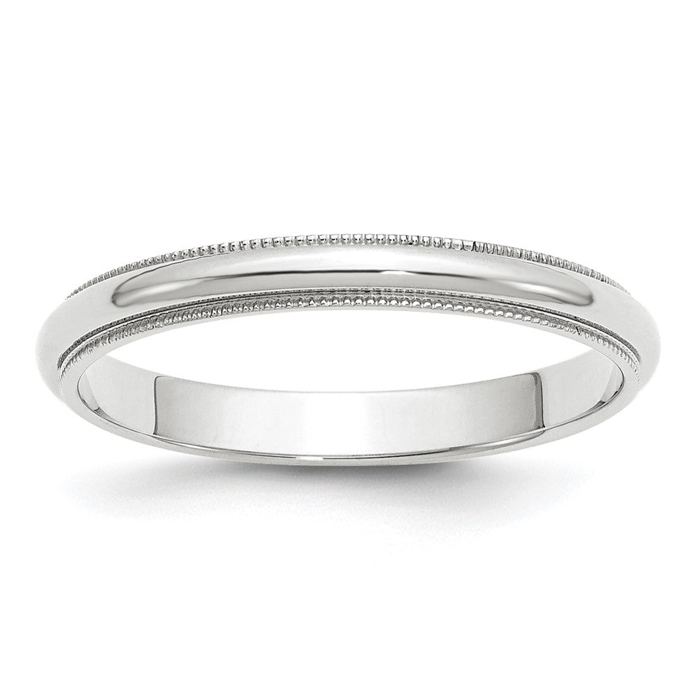3mm 14K White Gold Half Round Milgrain Standard Fit Band, Size 11.5, Item R12425-14KW-115 by The Black Bow Jewelry Co.