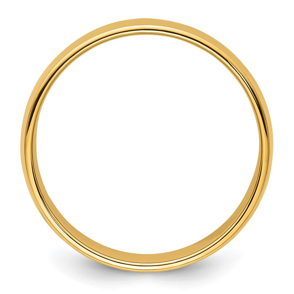 Alternate view of the 8mm 14K Yellow Gold Half Round Milgrain Standard Fit Band, Size 5 by The Black Bow Jewelry Co.
