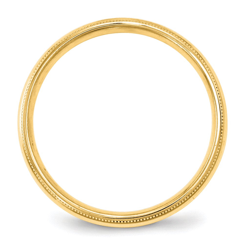 Alternate view of the 4mm 10K Yellow Gold Half Round Milgrain Comfort Fit Band, Size 4 by The Black Bow Jewelry Co.