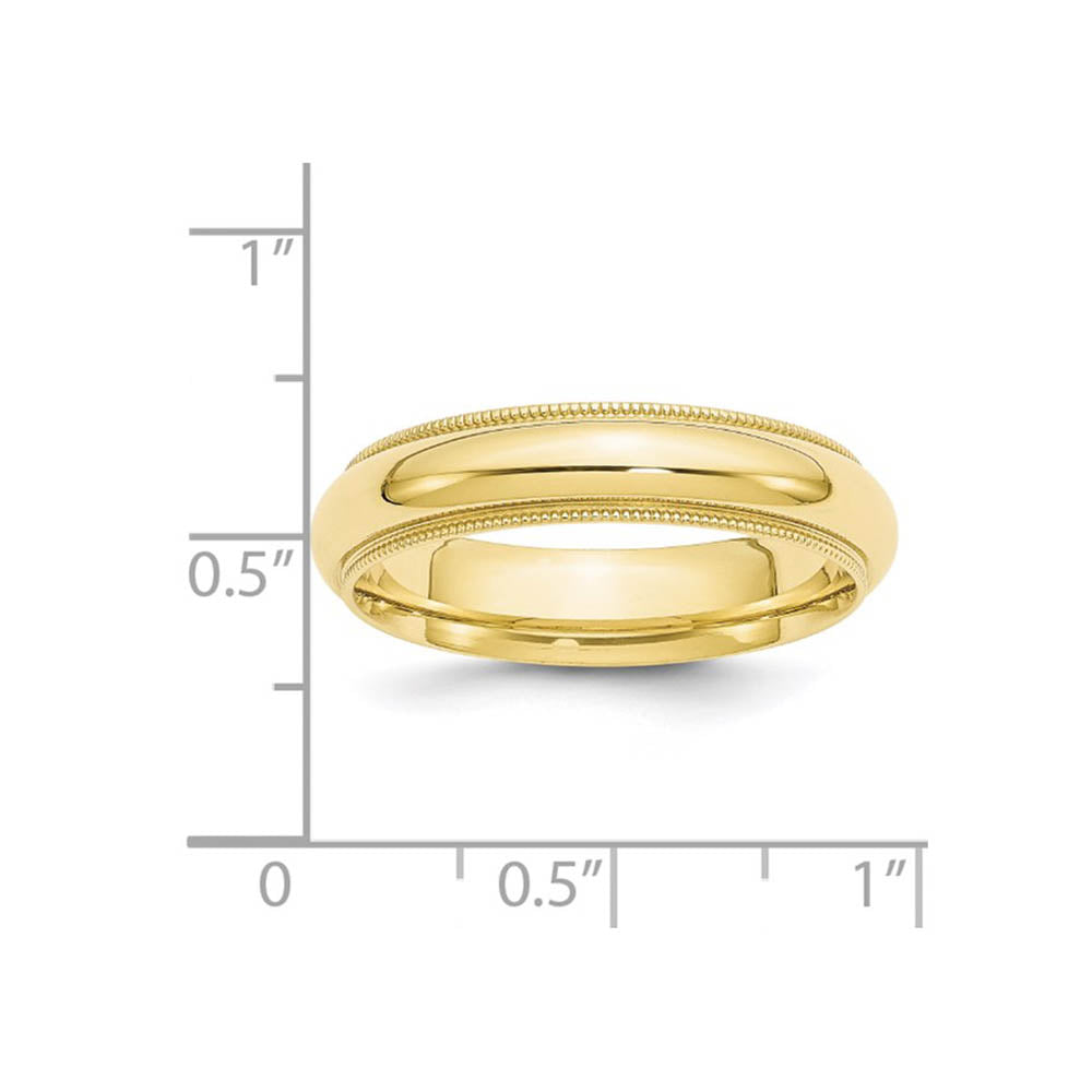 Alternate view of the 5mm 10K Yellow Gold Half Round Milgrain Comfort Fit Band, Size 4 by The Black Bow Jewelry Co.