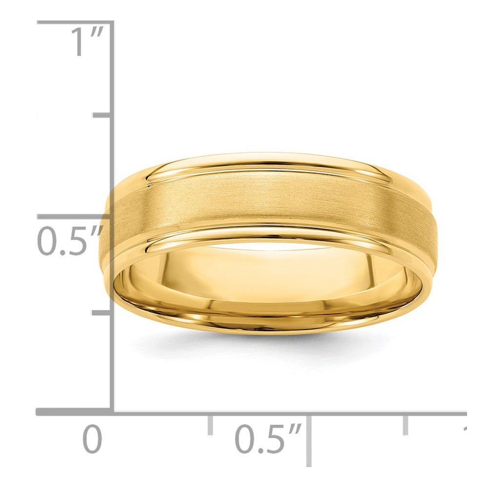 Alternate view of the 6mm 14K Yellow Gold Heavy Wgt Grooved Edge Comfort Fit Band, Size 7 by The Black Bow Jewelry Co.