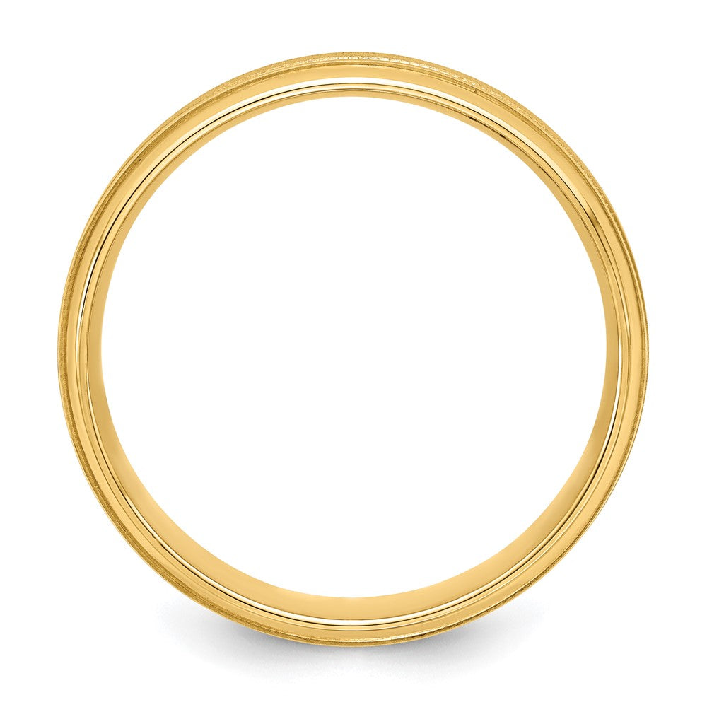 Alternate view of the 6mm 14K Yellow Gold Heavy Milgrain Beveled Comfort Fit Band, Size 7 by The Black Bow Jewelry Co.