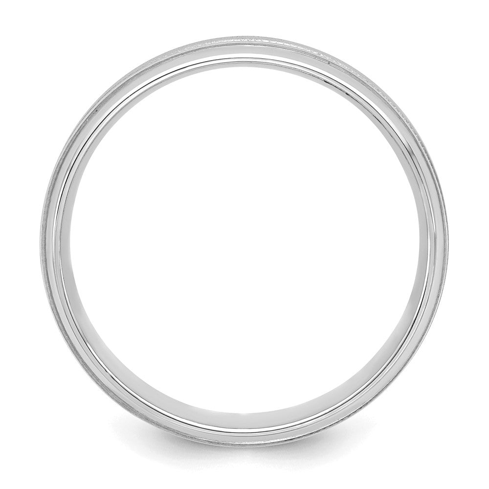 Alternate view of the 6mm 14K White Gold STD Milgrain Beveled Comfort Fit Band, Size 7 by The Black Bow Jewelry Co.