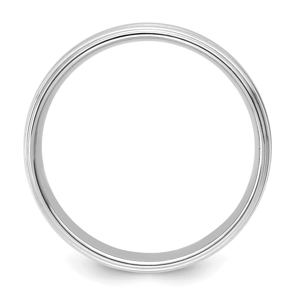 Alternate view of the 6mm 14K White Gold Light Milgrain Grooved Comfort Fit Band, Size 7 by The Black Bow Jewelry Co.