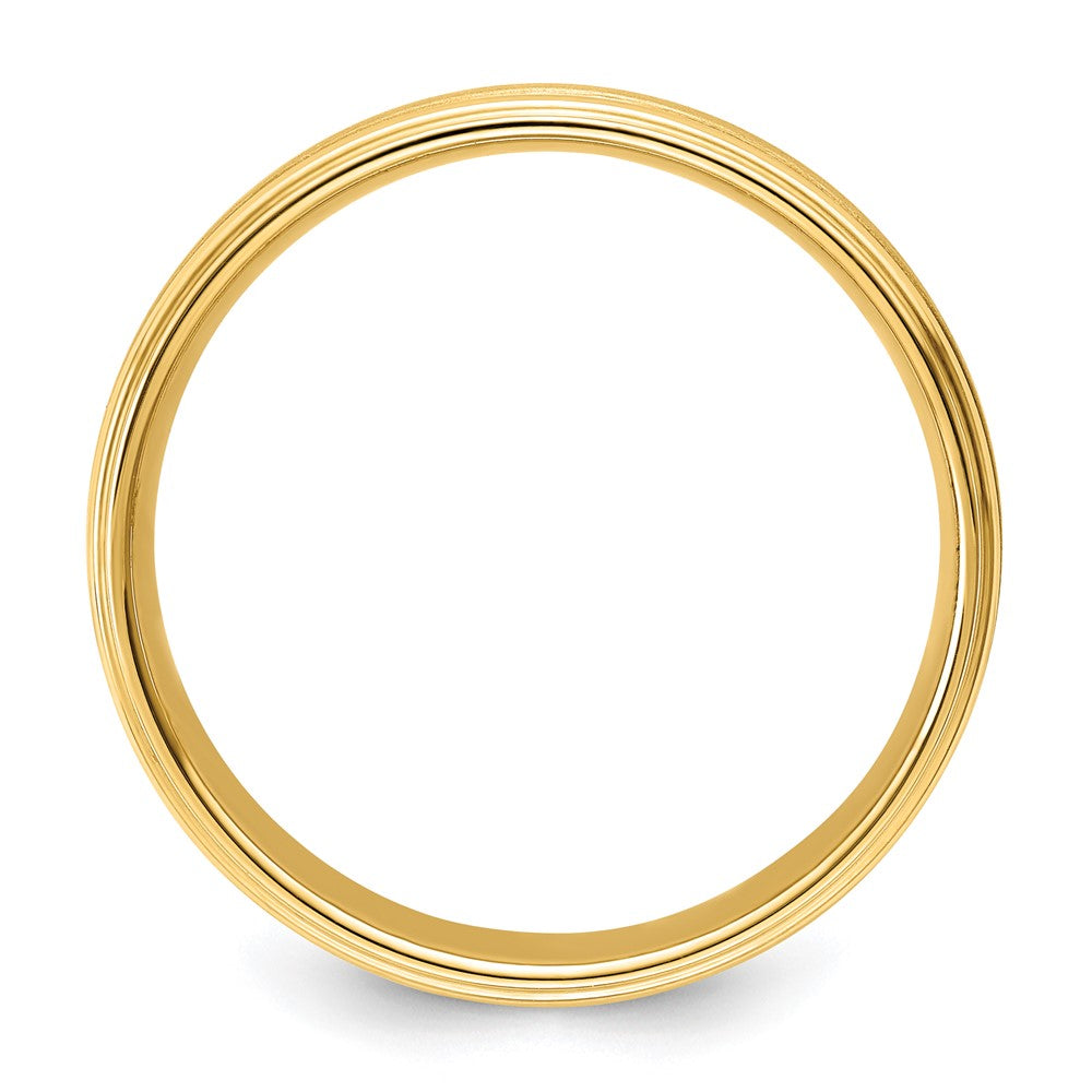 Alternate view of the 6mm 14K Yellow Gold STD Milgrain Grooved Comfort Fit Band, Size 7 by The Black Bow Jewelry Co.