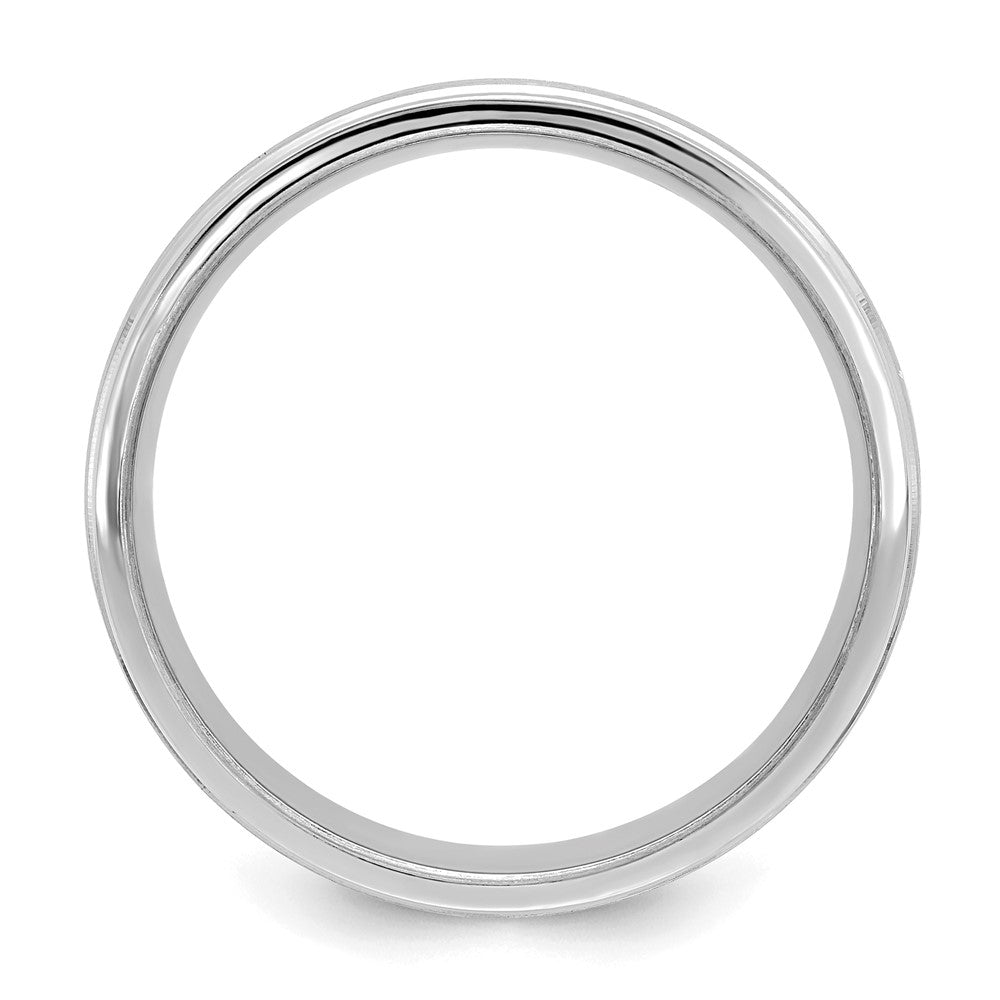 Alternate view of the 6mm 14K White Gold Light Grooved Edge Comfort Fit Band, Size 7 by The Black Bow Jewelry Co.
