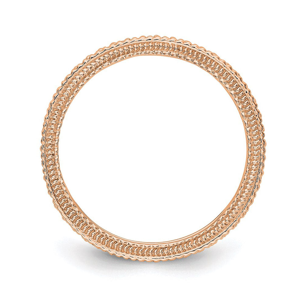 Alternate view of the 2.5mm 14K Rose Gold 1/3 Ctw Diamond Eternity Milgrain Band, Size 4 by The Black Bow Jewelry Co.