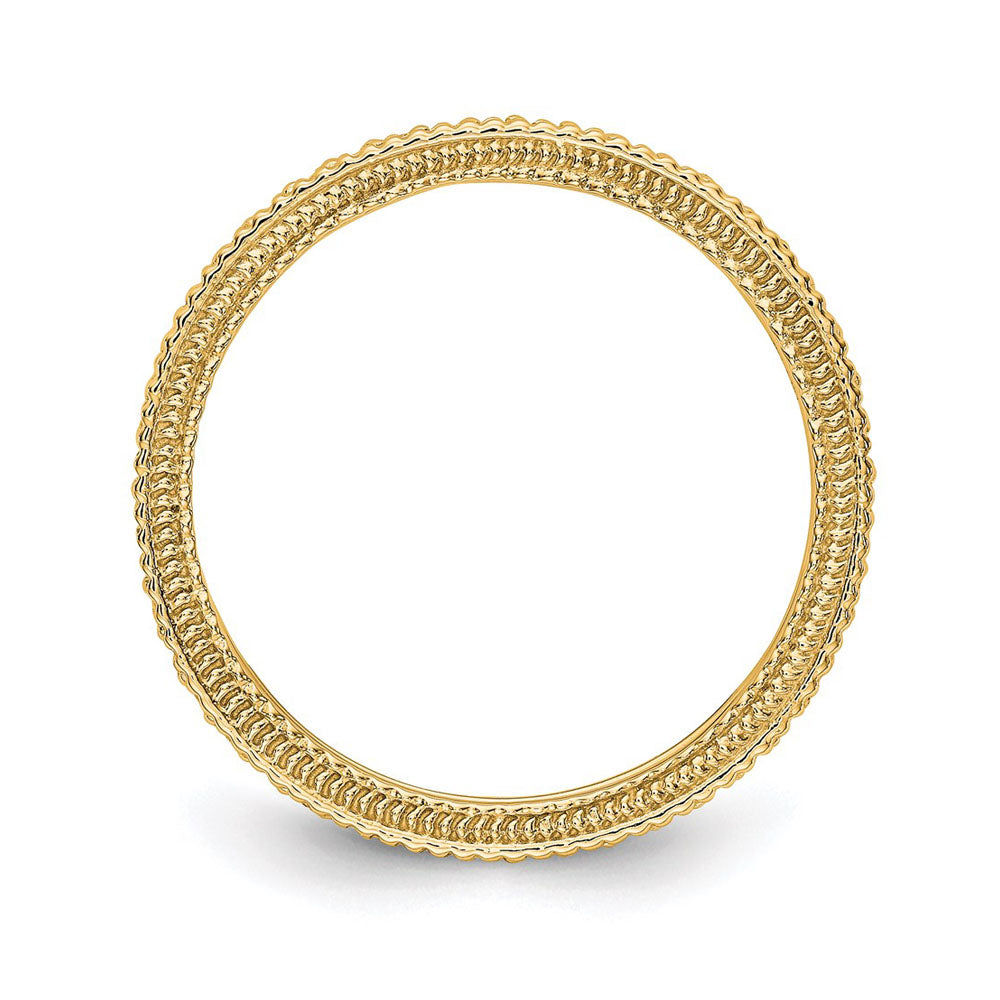 Alternate view of the 2.5mm 14K Yellow Gold 1/3 Ctw Diamond Eternity Milgrain Band, Size 4 by The Black Bow Jewelry Co.