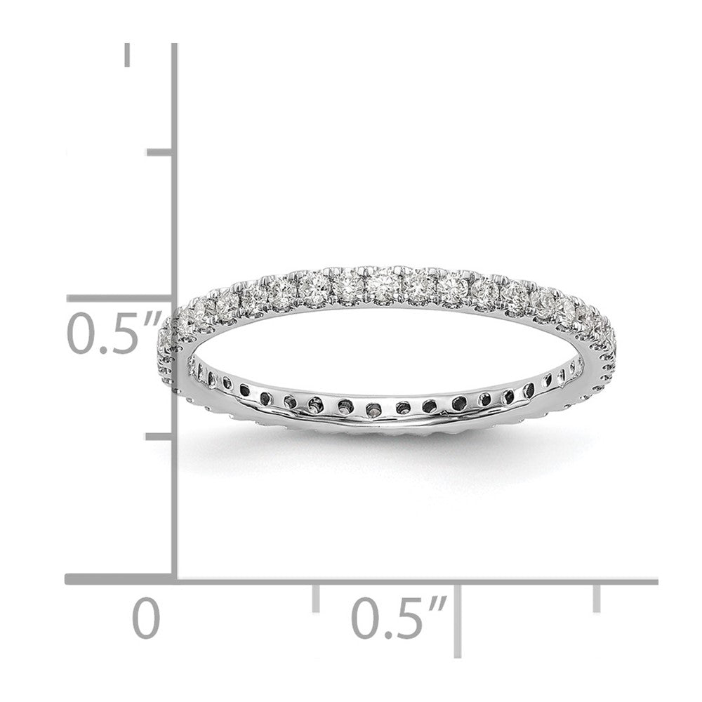 Alternate view of the 1.7mm Platinum U Shared Prong 1/2 Ctw Diamond Eternity Band by The Black Bow Jewelry Co.