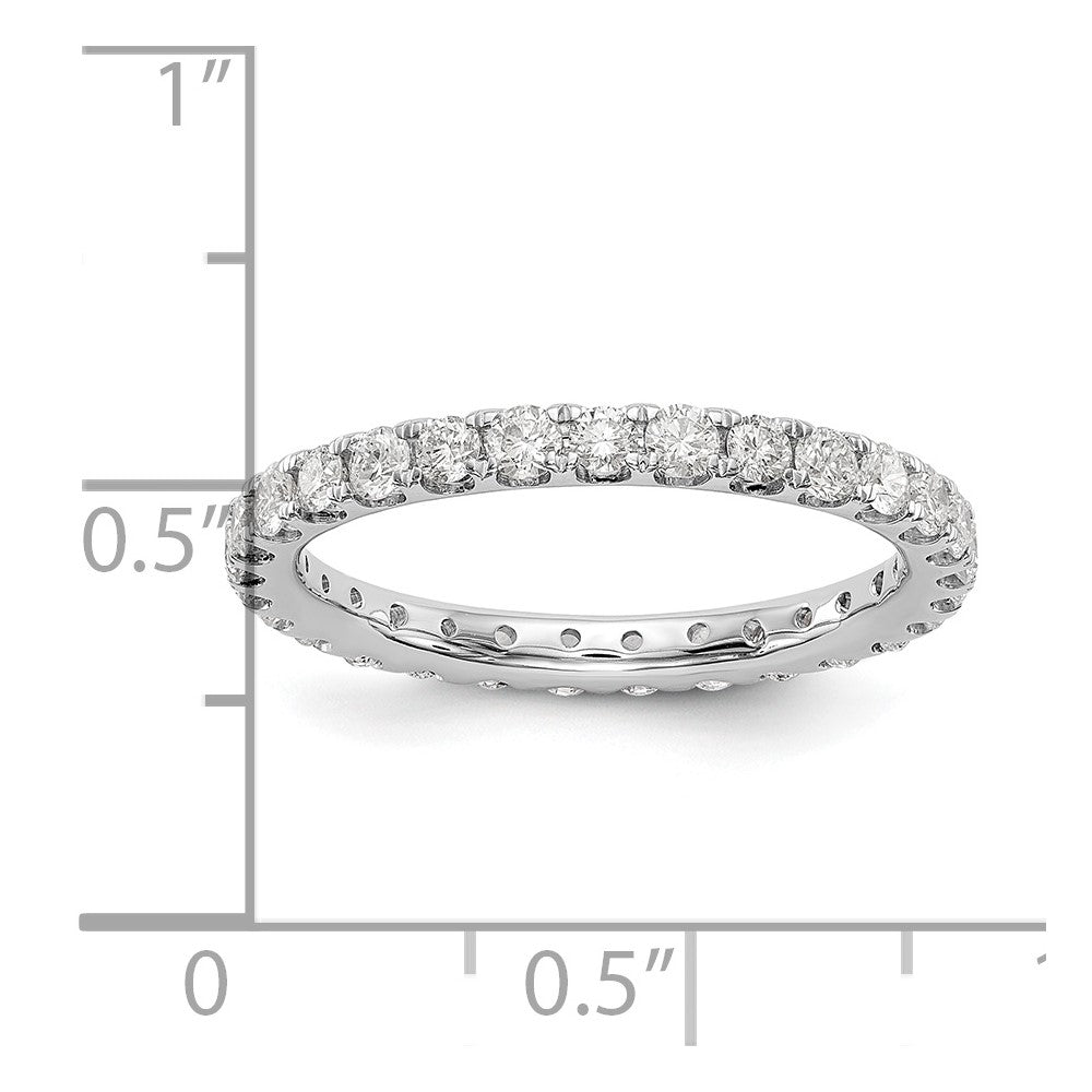 Alternate view of the 2mm Platinum U Shared Prong 1.0 Ctw Diamond Eternity Band by The Black Bow Jewelry Co.