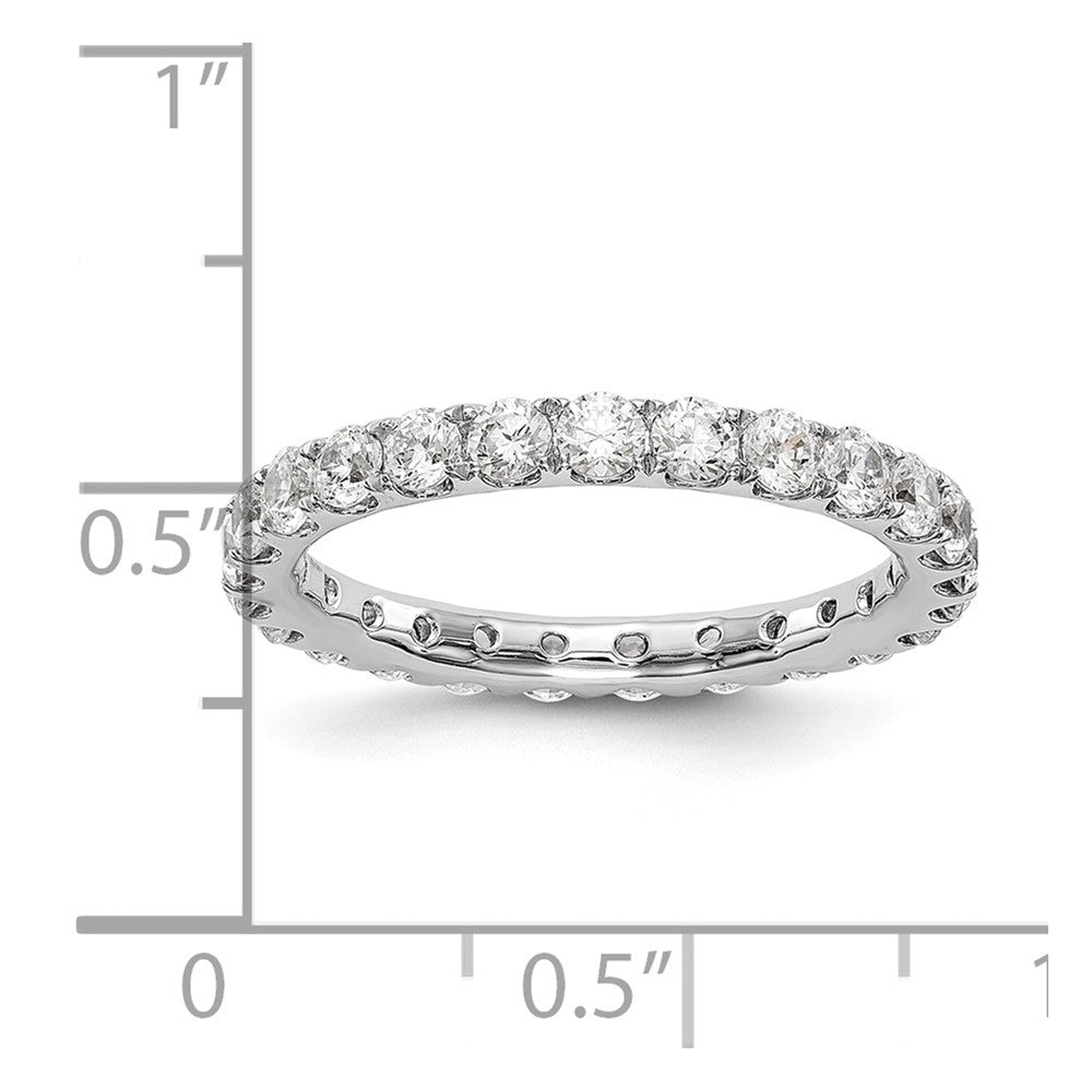 Alternate view of the 2.4mm Platinum U Shared Prong 1.5 Ctw Diamond Eternity Band by The Black Bow Jewelry Co.