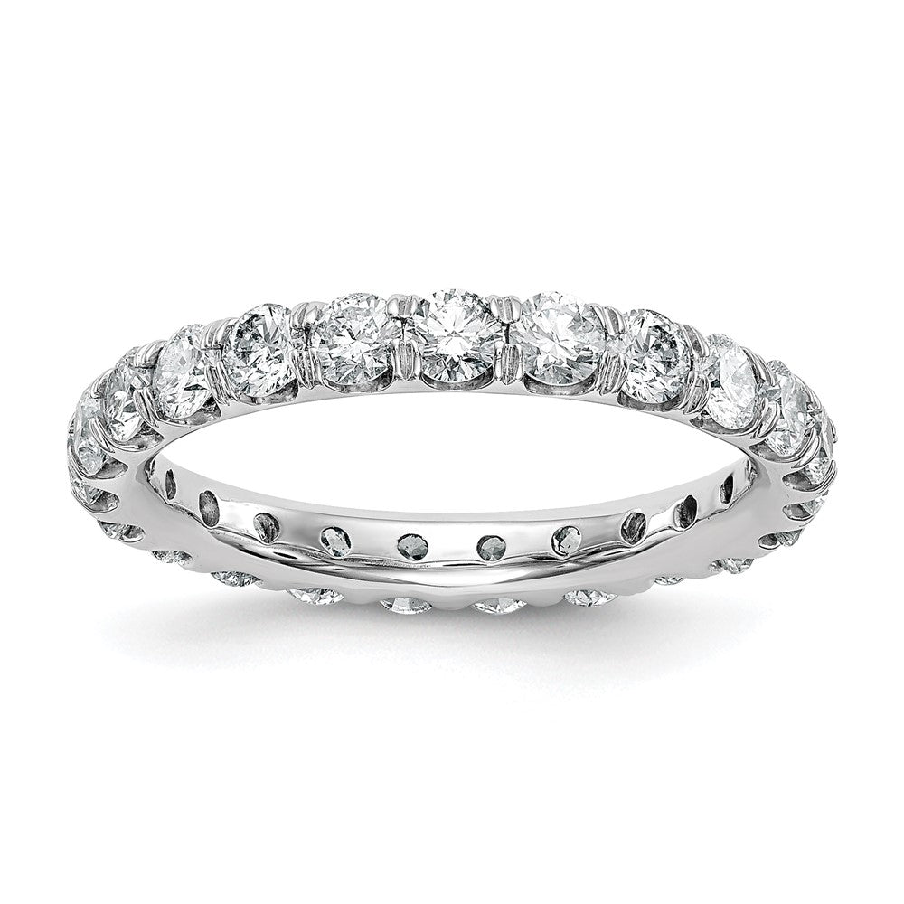 2.75mm Platinum U Shared Prong 1.75 to 2.0 Ctw Diamond Eternity Band, Item R12459 by The Black Bow Jewelry Co.