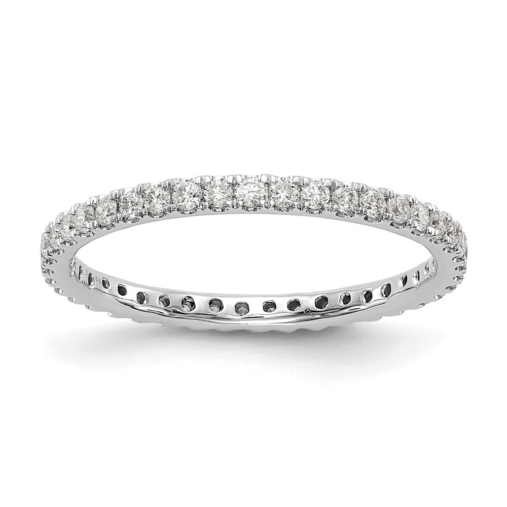 1.8mm 14K White Gold U Shared Prong 1/2ctw Diamond Eternity Band Sz 4, Item R12461-14KW-04 by The Black Bow Jewelry Co.