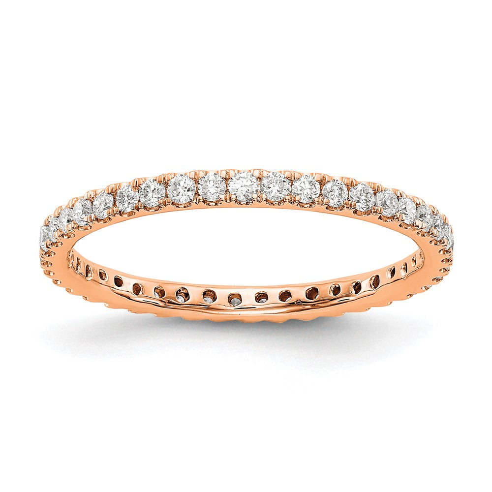 1.8mm 14K Rose Gold U Shared 1/2ctw Lab Created Diamond Band Size 4, Item R12462-14KR-04 by The Black Bow Jewelry Co.