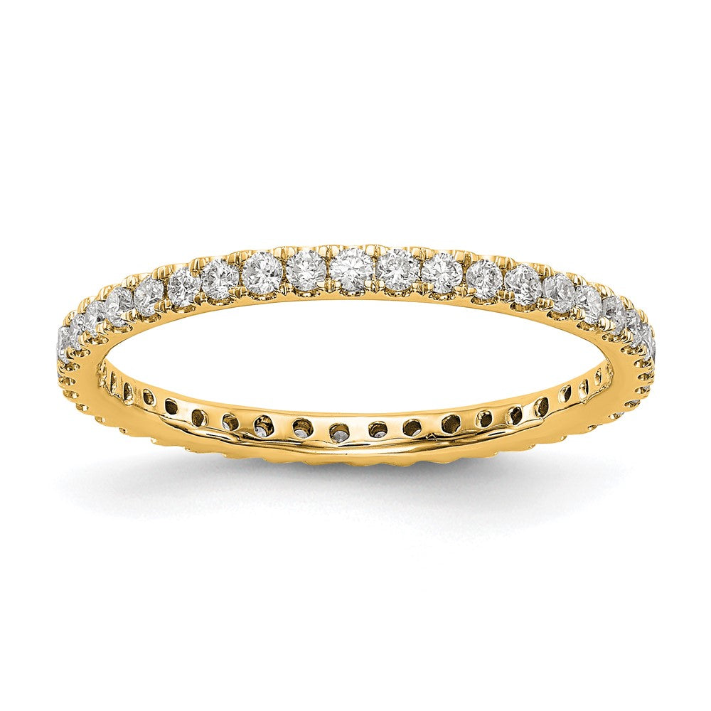 Alternate view of the 1.8mm 14K Gold U Shared Prong 1/2ctw Lab Created Diamond Eternity Band by The Black Bow Jewelry Co.