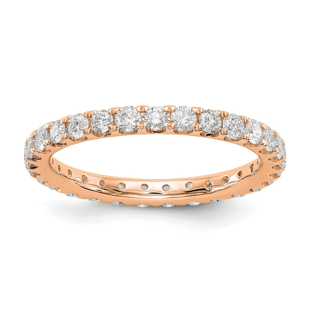 2mm 14K Rose Gold U Shared 1.0 Ctw Diamond Eternity Band Size 8, Item R12463-14KR-08 by The Black Bow Jewelry Co.
