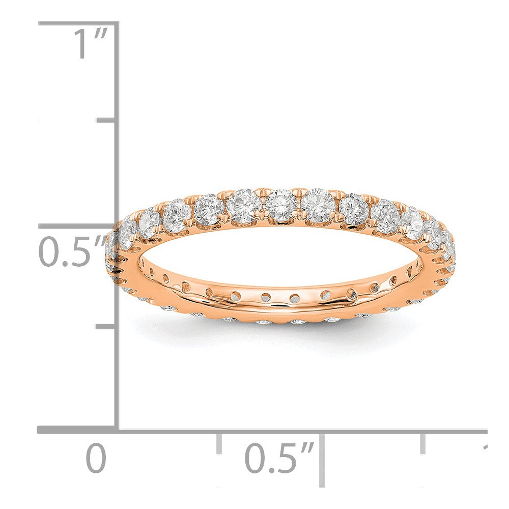 Alternate view of the 2mm 14K Rose Gold U Shared 1.0 Ctw Diamond Eternity Band Size 4 by The Black Bow Jewelry Co.