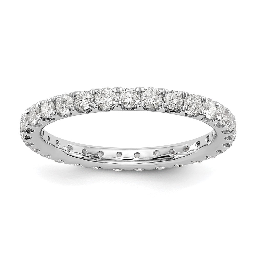2mm 14K White Gold U Shared 1.0 Ctw Diamond Eternity Band Size 4.5, Item R12463-14KW-045 by The Black Bow Jewelry Co.