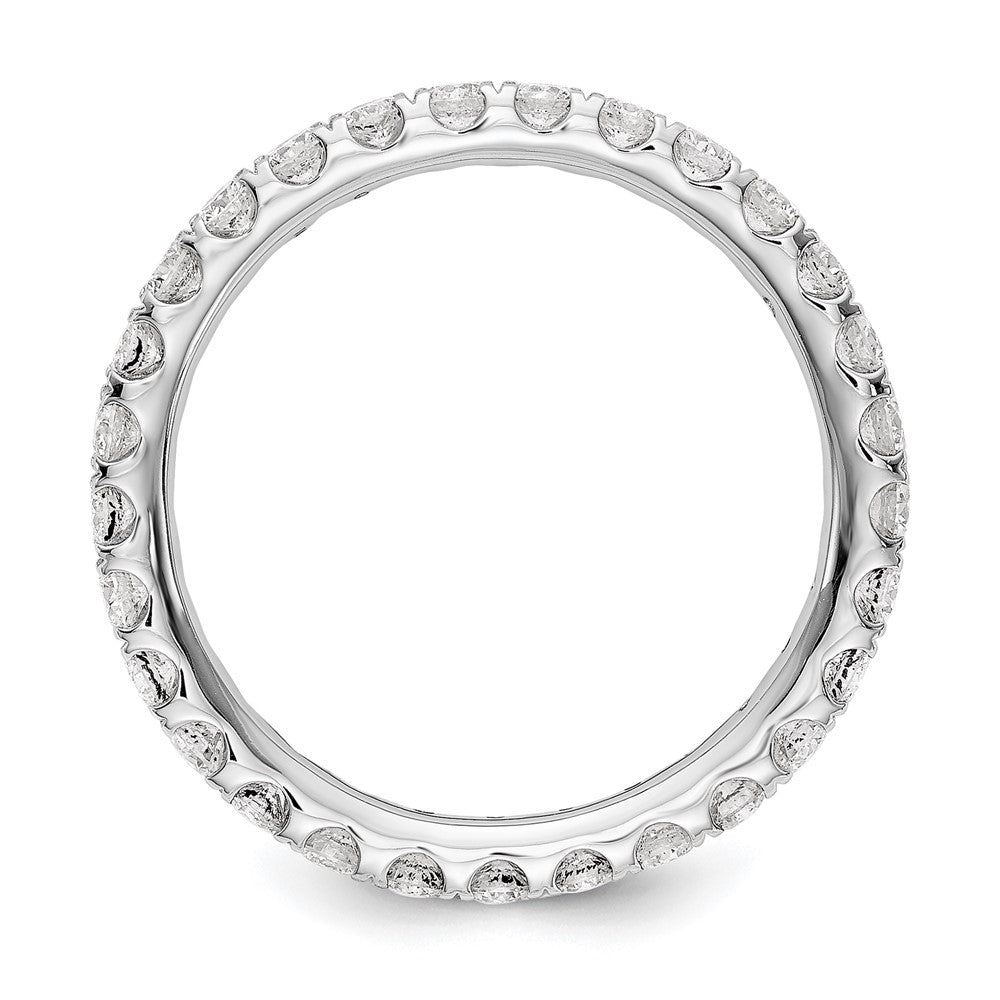 Alternate view of the 2mm 14K White Gold U Shared 1.0 Ctw Diamond Eternity Band Size 4 by The Black Bow Jewelry Co.