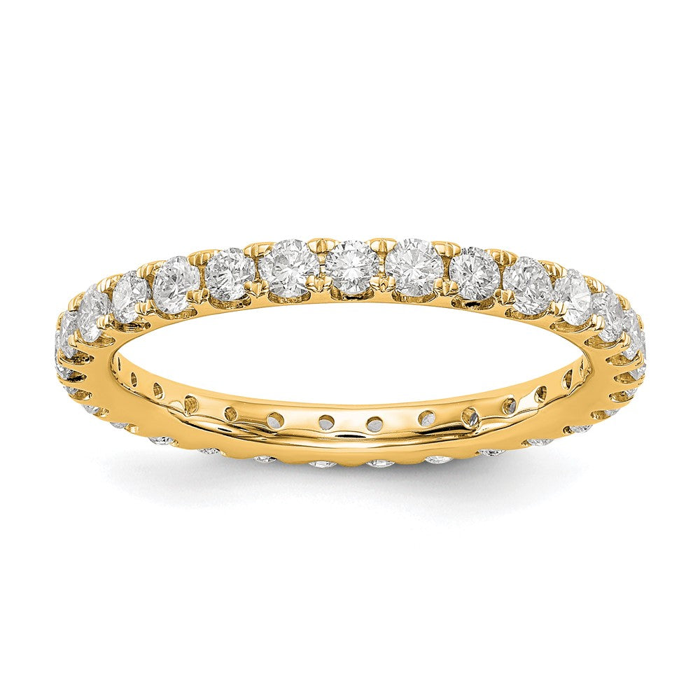 2mm 14K Yellow Gold U Shared 1.0 Ctw Diamond Eternity Band Size 4, Item R12463-14KY-04 by The Black Bow Jewelry Co.
