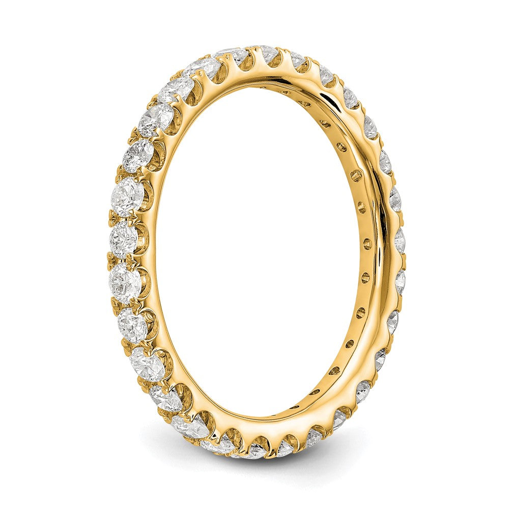 Alternate view of the 2mm 14K Yellow Gold U Shared 1.0 Ctw Diamond Eternity Band Size 4 by The Black Bow Jewelry Co.