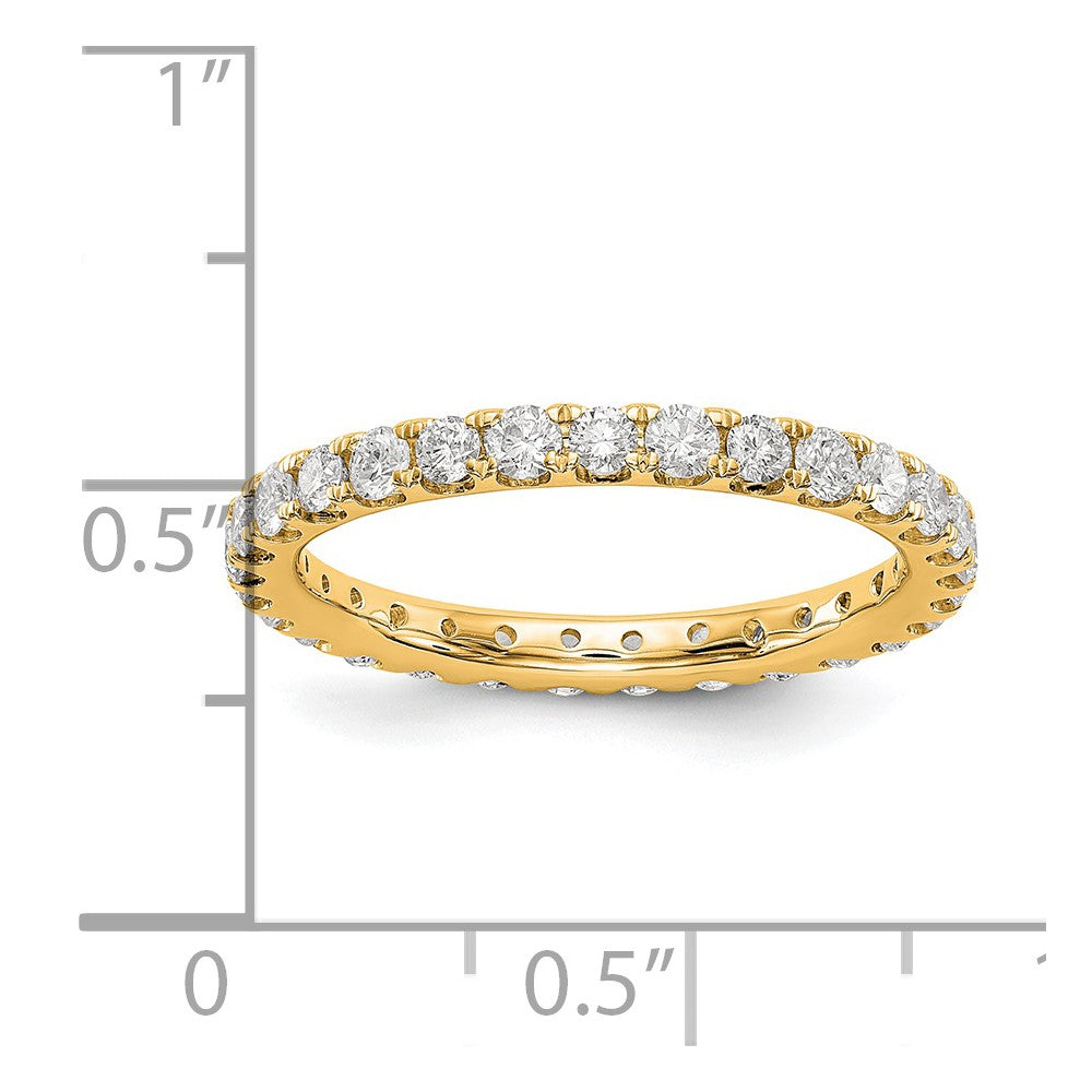 Alternate view of the 2mm 14K Yellow Gold U Shared 1.0 Ctw Diamond Eternity Band Size 4 by The Black Bow Jewelry Co.