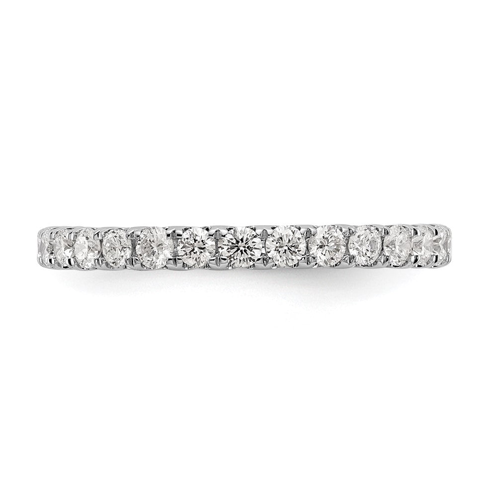 Alternate view of the 14K White Gold U Shared 1.0Ctw Lab Cr. Diamond Eternity Band Size 4 by The Black Bow Jewelry Co.