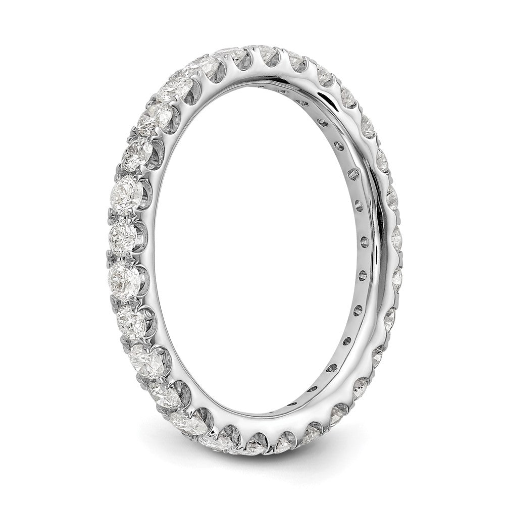 Alternate view of the 14K White Gold U Shared 1.0Ctw Lab Cr. Diamond Eternity Band Size 4 by The Black Bow Jewelry Co.