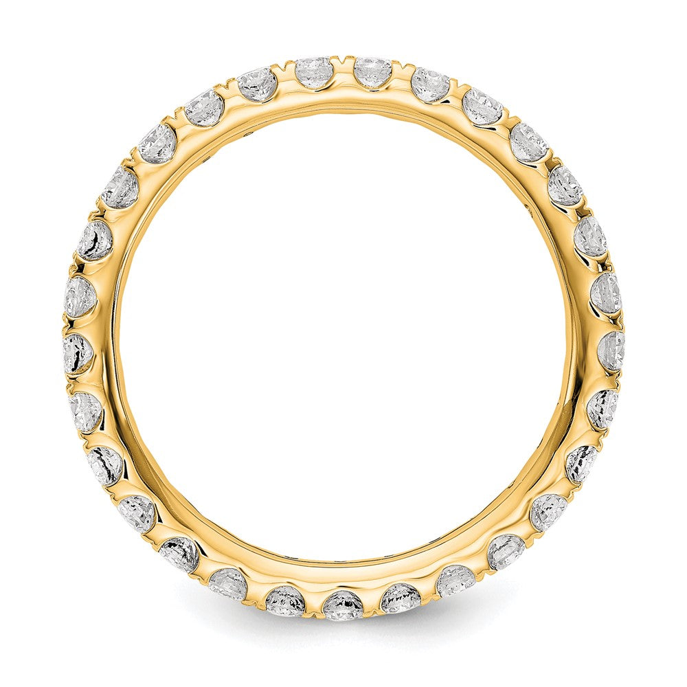 Alternate view of the 14K Yellow Gold U Shared 1.0Ctw Lab Cr. Diamond Eternity Band Size 4 by The Black Bow Jewelry Co.